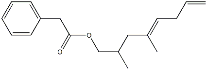 Phenylacetic acid 2,4-dimethyl-4,7-octadienyl ester Struktur