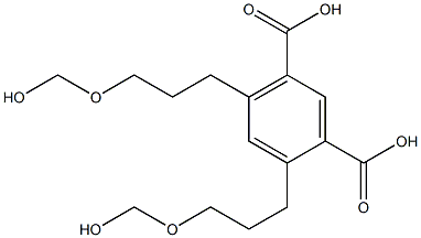 4,6-Bis[3-(hydroxymethoxy)propyl]isophthalic acid Struktur