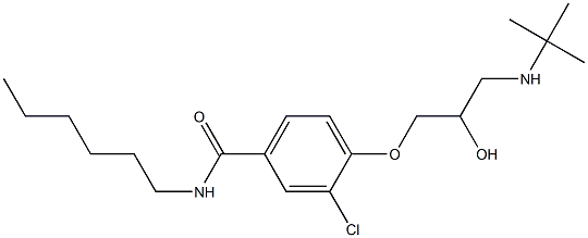 1-[4-[Hexylcarbamoyl]-2-chlorophenoxy]-3-[tert-butylamino]-2-propanol Struktur