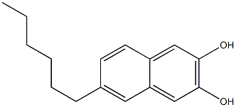 6-Hexylnaphthalene-2,3-diol Struktur