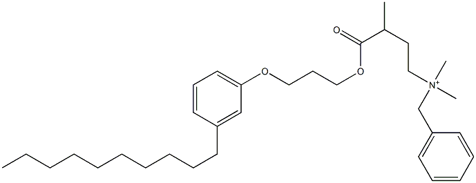 N,N-Dimethyl-N-benzyl-N-[3-[[3-(3-decylphenyloxy)propyl]oxycarbonyl]butyl]aminium Struktur