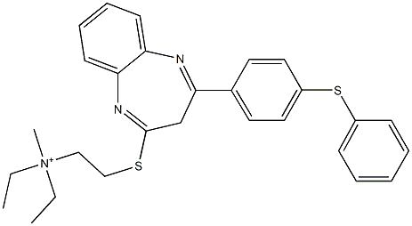 N,N-Diethyl-N-methyl-2-[[4-[4-(phenylthio)phenyl]-3H-1,5-benzodiazepin-2-yl]thio]ethanaminium Struktur