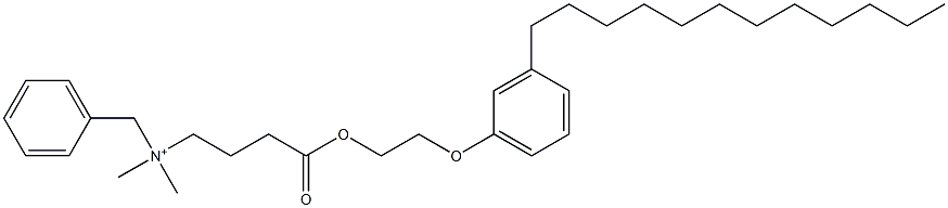 N,N-Dimethyl-N-benzyl-N-[3-[[2-(3-dodecylphenyloxy)ethyl]oxycarbonyl]propyl]aminium Struktur