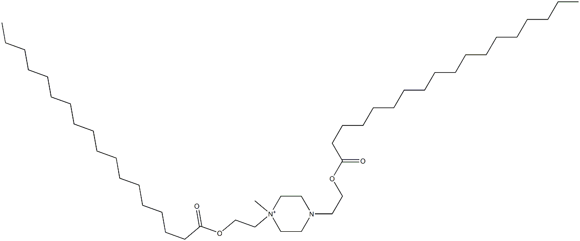 1-Methyl-1,4-bis[2-[(1-oxooctadecyl)oxy]ethyl]piperazinium Struktur