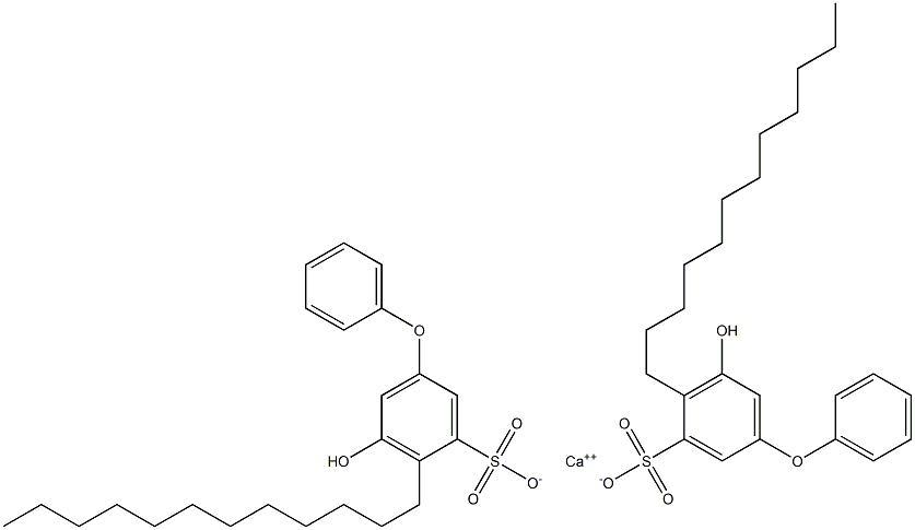 Bis(5-hydroxy-4-dodecyl[oxybisbenzene]-3-sulfonic acid)calcium salt Struktur