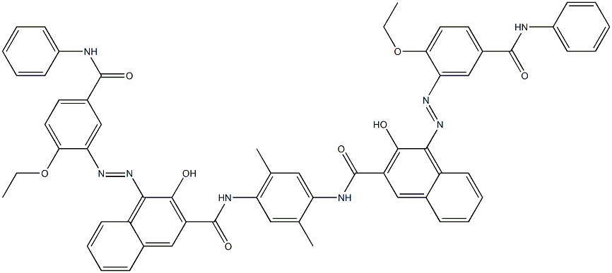 N,N'-(2,5-Dimethyl-1,4-phenylene)bis[4-[[2-ethoxy-5-(phenylcarbamoyl)phenyl]azo]-3-hydroxy-2-naphthalenecarboxamide] Struktur