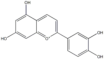 5,7-Dihydroxy-2-(3,4-dihydroxyphenyl)-1-benzopyrylium Struktur