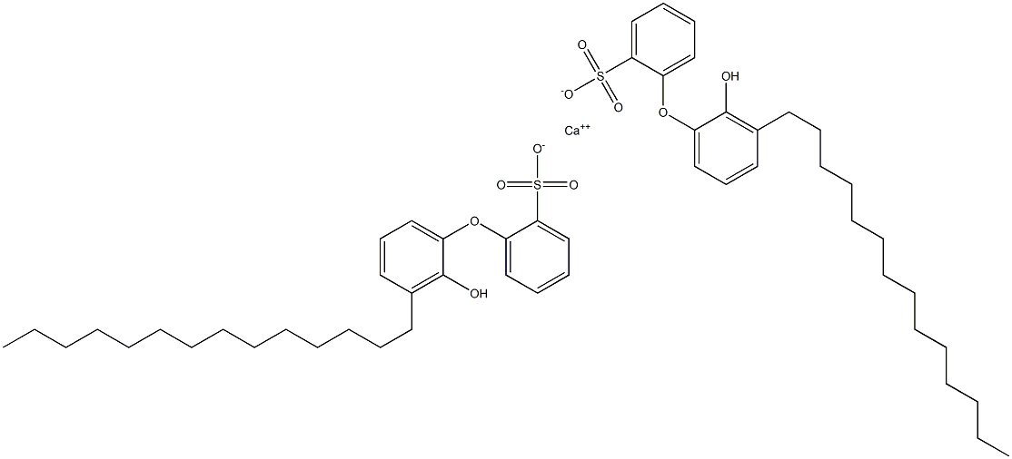 Bis(2'-hydroxy-3'-tetradecyl[oxybisbenzene]-2-sulfonic acid)calcium salt Struktur