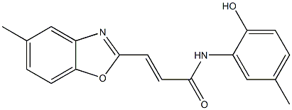 N-(2-Hydroxy-5-methylphenyl)-3-(5-methylbenzoxazole-2-yl)propenamide Struktur