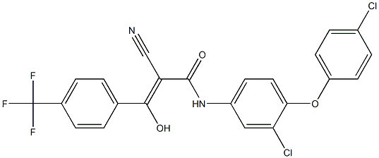 2-Cyano-3-hydroxy-3-[4-trifluoromethylphenyl]-N-[3-chloro-4-(4-chlorophenoxy)phenyl]acrylamide Struktur