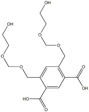 4,6-Bis(6-hydroxy-2,4-dioxahexan-1-yl)isophthalic acid Struktur