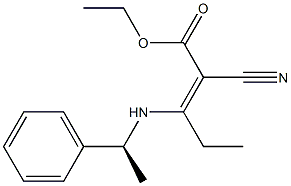 2-Cyano-3-[[(S)-1-phenylethyl]amino]-2-pentenoic acid ethyl ester Struktur