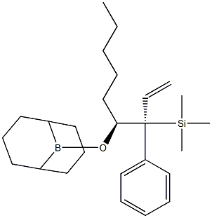 (1S,2S)-1-[(9-Borabicyclo[3.3.1]nonan-9-yl)oxy]-1-pentyl-2-(trimethylsilyl)-2-phenyl-3-butene Struktur