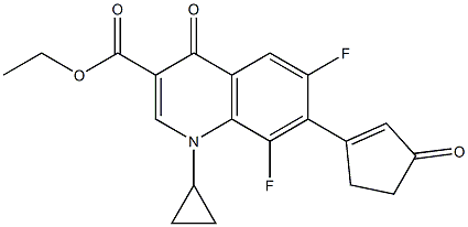 7-(3-Oxocyclopenta-1-enyl)-6,8-difluoro-1-cyclopropyl-1,4-dihydro-4-oxoquinoline-3-carboxylic acid ethyl ester Struktur