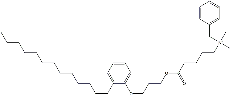 N,N-Dimethyl-N-benzyl-N-[4-[[3-(2-tridecylphenyloxy)propyl]oxycarbonyl]butyl]aminium Struktur