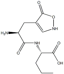 (S)-2-[[(S)-2-Amino-3-[(2,5-dihydro-5-oxoisoxazol)-4-yl]propanoyl]amino]pentanoic acid Struktur