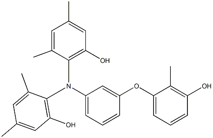 N,N-Bis(6-hydroxy-2,4-dimethylphenyl)-3-(3-hydroxy-2-methylphenoxy)benzenamine Struktur