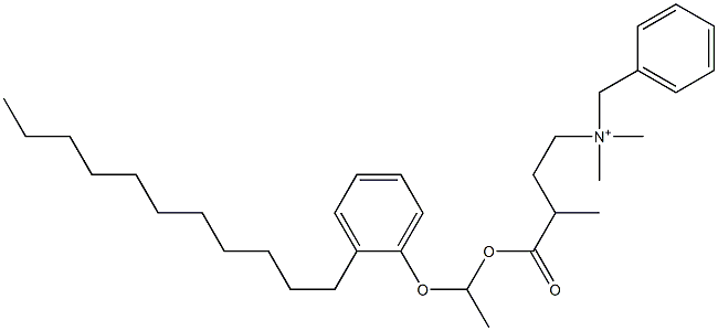 N,N-Dimethyl-N-benzyl-N-[3-[[1-(2-undecylphenyloxy)ethyl]oxycarbonyl]butyl]aminium Struktur