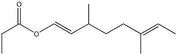 Propionic acid 3,6-dimethyl-1,6-octadienyl ester Struktur