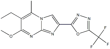 2-(5-Trifluoromethyl-1,3,4-oxadiazol-2-yl)-6-ethyl-7-methoxy-5-methylimidazo[1,2-a]pyrimidine Struktur