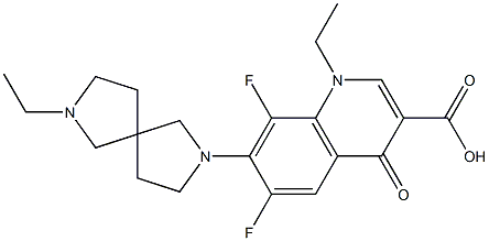 1-Ethyl-1,4-dihydro-6,8-difluoro-7-(7-ethyl-2,7-diazaspiro[4.4]nonan-2-yl)-4-oxoquinoline-3-carboxylic acid Struktur