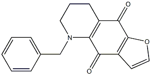 5,6,7,8-Tetrahydro-5-benzylfuro[2,3-g]quinoline-4,9-dione Struktur