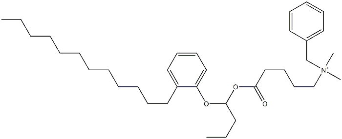 N,N-Dimethyl-N-benzyl-N-[4-[[1-(2-dodecylphenyloxy)butyl]oxycarbonyl]butyl]aminium Struktur