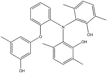 N,N-Bis(6-hydroxy-2,5-dimethylphenyl)-2-(3-hydroxy-5-methylphenoxy)benzenamine Struktur