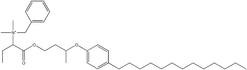 N,N-Dimethyl-N-benzyl-N-[1-[[3-(4-tridecylphenyloxy)butyl]oxycarbonyl]propyl]aminium Struktur