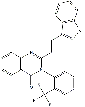 2-[2-(1H-Indol-3-yl)ethyl]-3-(2-trifluoromethylphenyl)quinazolin-4(3H)-one Struktur