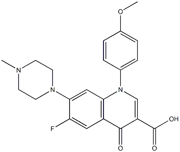 1,4-Dihydro-6-fluoro-7-(4-methylpiperazine-1-yl)-1-(4-methoxyphenyl)-4-oxoquinoline-3-carboxylic acid Struktur