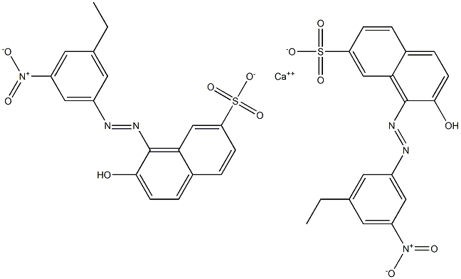 Bis[1-[(3-ethyl-5-nitrophenyl)azo]-2-hydroxy-7-naphthalenesulfonic acid]calcium salt Struktur