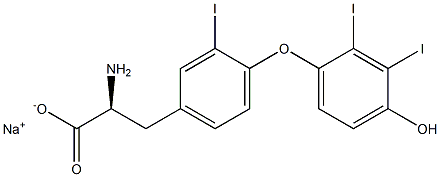 (S)-2-Amino-3-[4-(4-hydroxy-2,3-diiodophenoxy)-3-iodophenyl]propanoic acid sodium salt Struktur