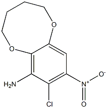 (2,3,4,5-Tetrahydro-8-chloro-9-nitro-1,6-benzodioxocin)-7-amine Struktur