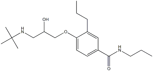 1-[4-[Propylcarbamoyl]-2-propylphenoxy]-3-[tert-butylamino]-2-propanol Struktur