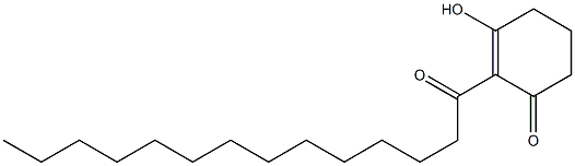 2-Tetradecanoyl-3-hydroxy-2-cyclohexen-1-one Struktur