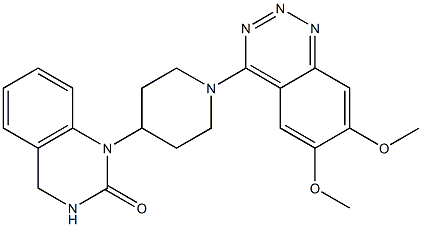 4-[4-[(1,2,3,4-Tetrahydro-2-oxoquinazolin)-1-yl]piperidino]-6,7-dimethoxy-1,2,3-benzotriazine Struktur