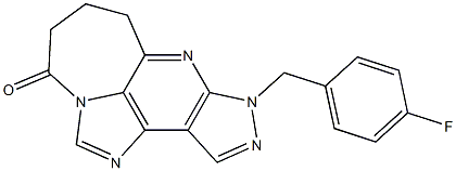 4,5,6,8-Tetrahydro-8-(4-fluorobenzyl)-1,2a,7,8,9-pentaazacyclohept[cd]-as-indacen-3-one Struktur