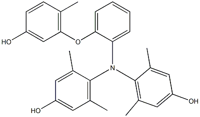 N,N-Bis(4-hydroxy-2,6-dimethylphenyl)-2-(3-hydroxy-6-methylphenoxy)benzenamine Struktur