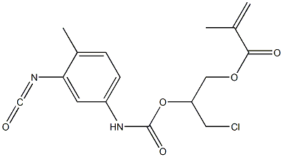 Methacrylic acid 3-chloro-2-[(3-isocyanato-4-methylphenyl)aminocarbonyloxy]propyl ester Struktur