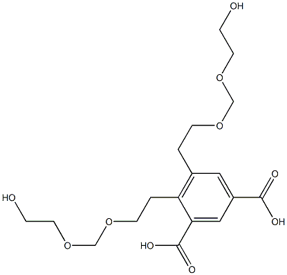 4,5-Bis(7-hydroxy-3,5-dioxaheptan-1-yl)isophthalic acid Struktur