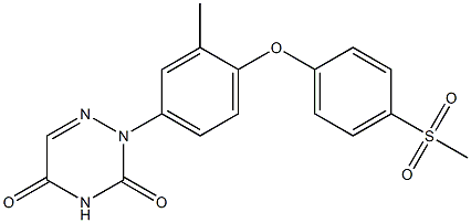 2-[3-Methyl-4-(4-methylsulfonylphenoxy)phenyl]-1,2,4-triazine-3,5(2H,4H)-dione Struktur