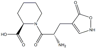 (2R)-1-[(S)-2-Amino-3-[(2,5-dihydro-5-oxoisoxazol)-4-yl]propanoyl]piperidine-2-carboxylic acid Struktur