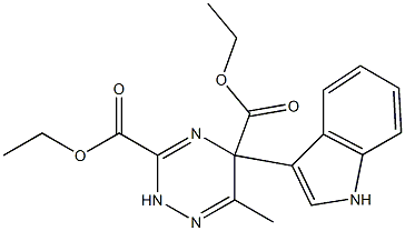 5-(1H-Indol-3-yl)-3-(ethoxycarbonyl)-5-(ethoxycarbonyl)-6-methyl-2,5-dihydro-1,2,4-triazine Struktur