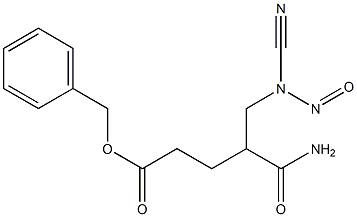 4-Carbamoyl-5-(nitrosocyanoamino)valeric acid benzyl ester Struktur