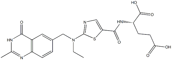 (2S)-2-[2-[N-Ethyl-N-[[(3,4-dihydro-2-methyl-4-oxoquinazolin)-6-yl]methyl]amino]-5-thiazolylcarbonylamino]glutaric acid Struktur