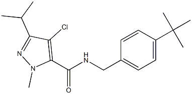 N-(4-tert-Butylbenzyl)-1-methyl-3-isopropyl-4-chloro-1H-pyrazole-5-carboxamide Struktur