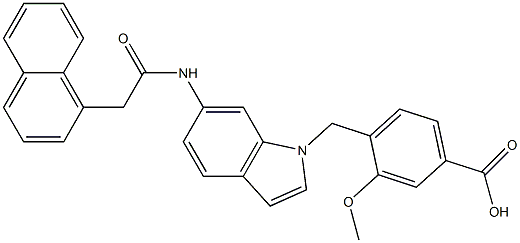 4-[6-[2-Naphthalenylacetylamino]-1H-indol-1-ylmethyl]-3-methoxybenzoic acid Struktur