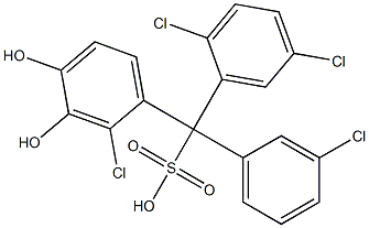 (3-Chlorophenyl)(2,5-dichlorophenyl)(2-chloro-3,4-dihydroxyphenyl)methanesulfonic acid Struktur