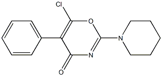 2-Piperidino-5-phenyl-6-chloro-4H-1,3-oxazin-4-one Struktur